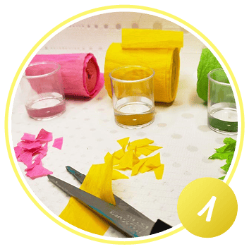 Malen mit nassem Krepp Schritt 1